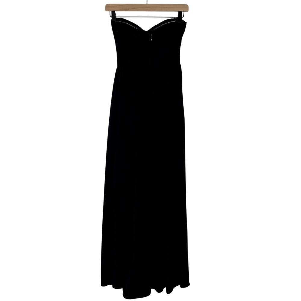 Amanda Uprichard Black Strapless‎ Silk Midi Dress Small Cocktail Party Revolve - Picture 2 of 16